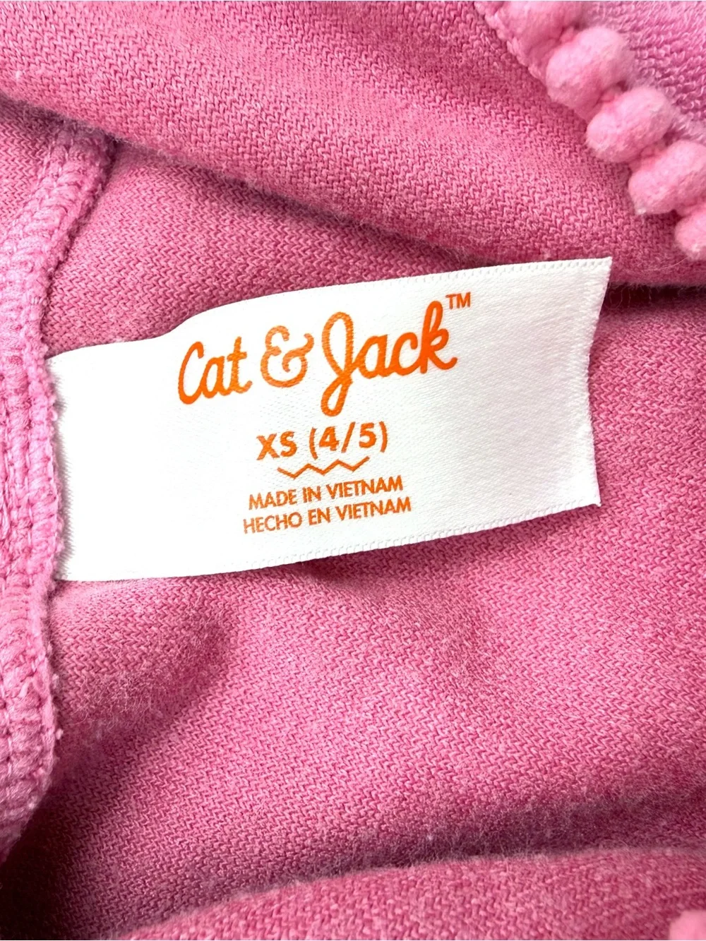 Cat & Jack Pink Terry Hooded Swim Cover-Up 4/5